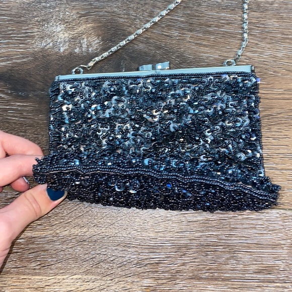 Cache Black Beaded and Sequin Evening Mini Bag 🖤LIKE NEW! - Picture 8 of 15